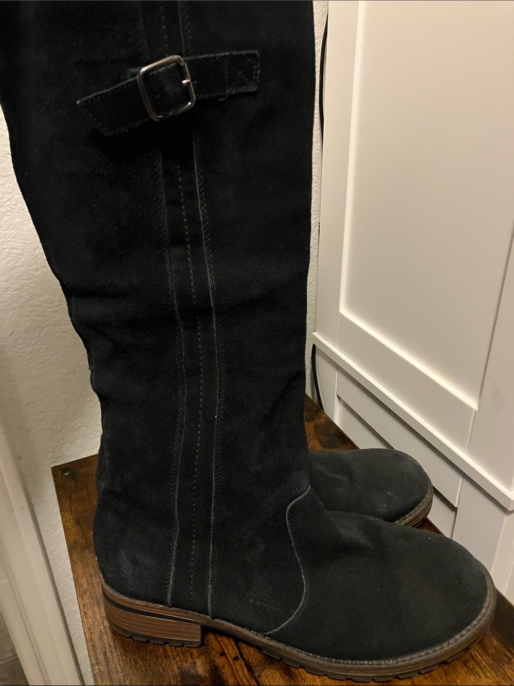 Target  Black Suede Tall Buckle Boots